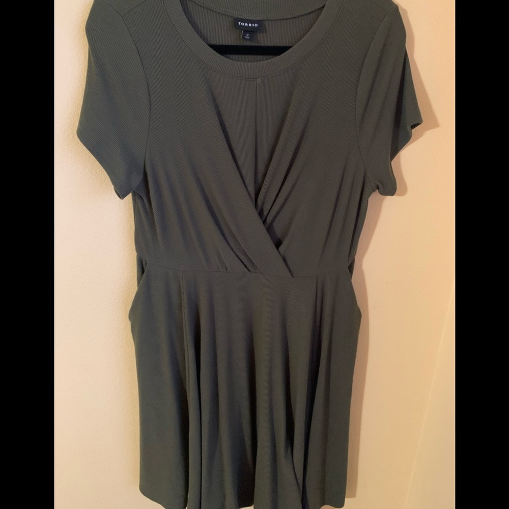 Torrid Flowy Army Green Dress